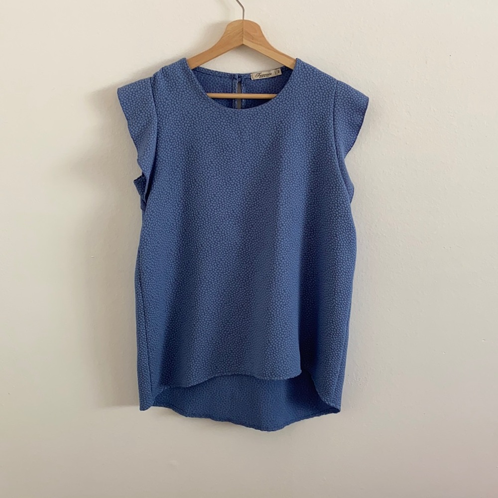 Francesca Keyhole Blouse Blue Medium